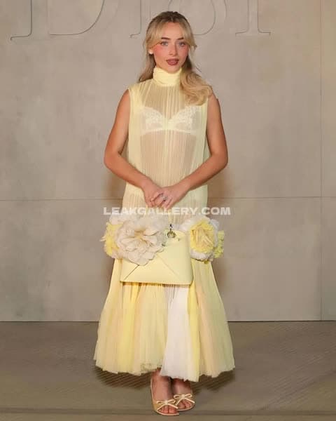 Sabrina Carpenter Sheer Yellow Dress Reveal OnlyFans Photo Leaked