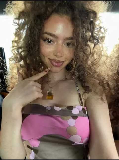 Demitra Kalogeras Pink Polka Dot Top Tease OnlyFans Photo Leaked