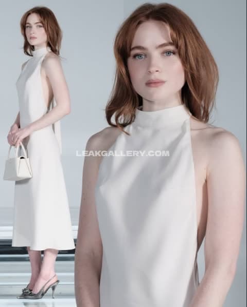 Sadie Sink White Halter Dress Pose OnlyFans Photo Leaked