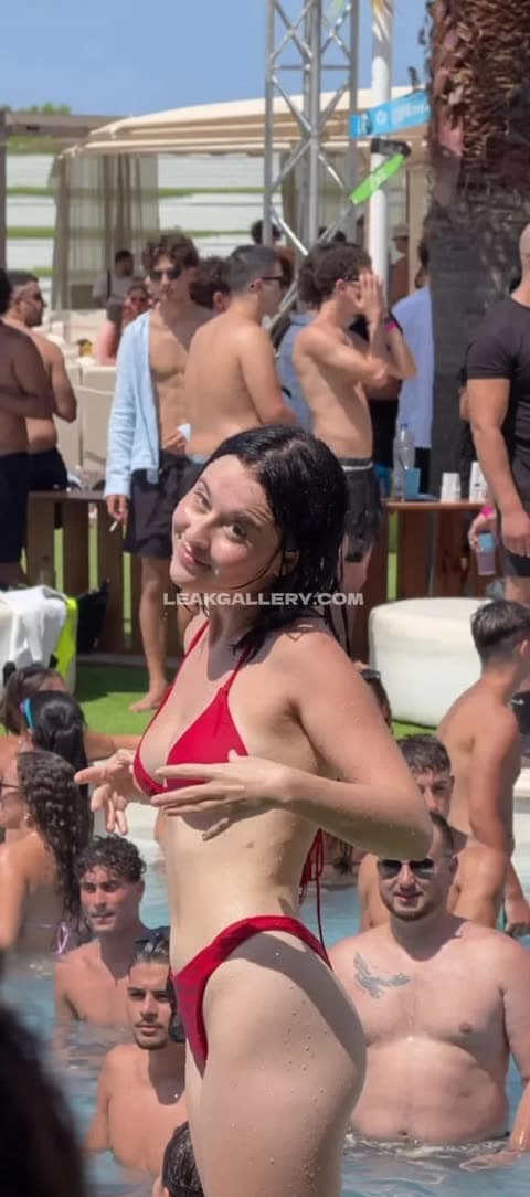 Aora Dj Red Bikini Pool Tease OnlyFans Photo Leaked